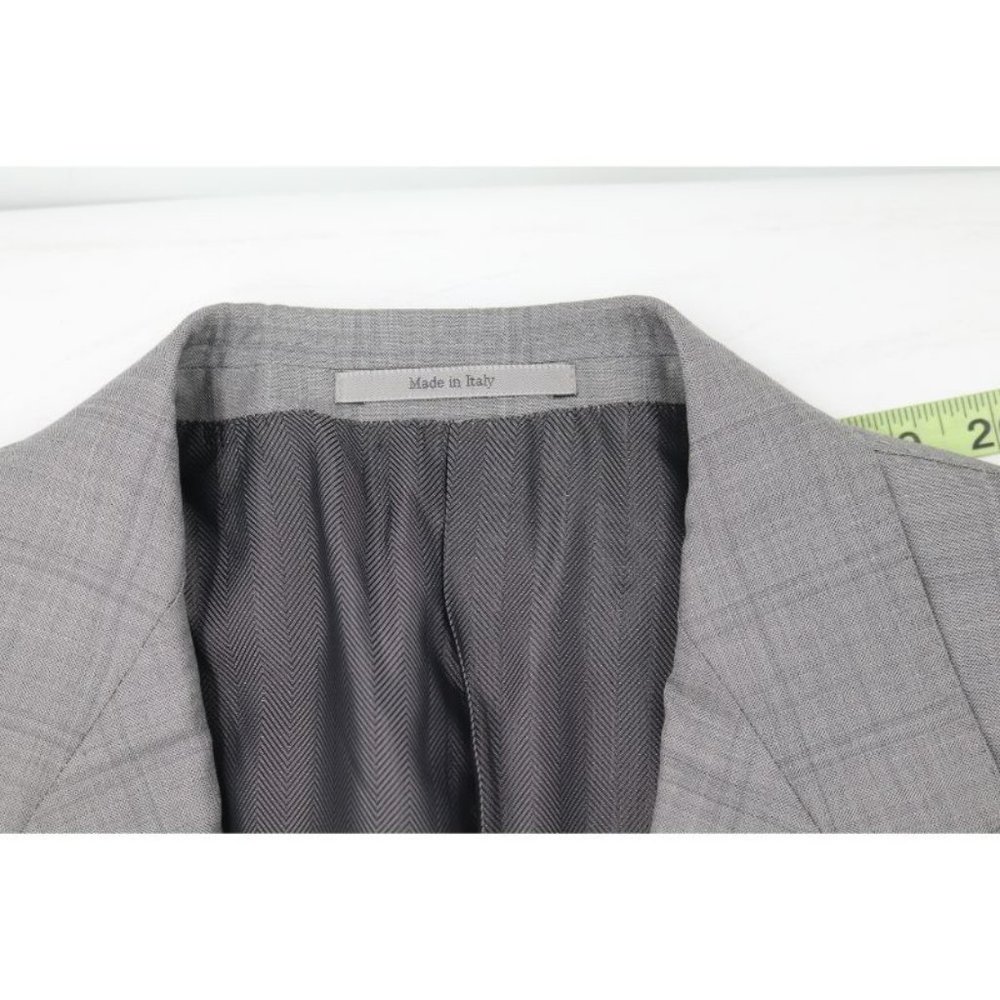 Ermenegildo Zegna sport coat men's 42R Trofeo 600 Manhattan wool silk gray plaid - Picture 9 of 16
